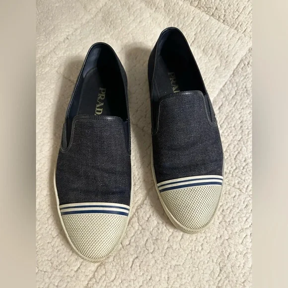 Prada | Shoes | Prada Denim Slipons | Poshmark display picture 2